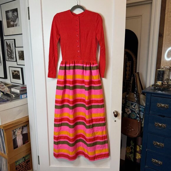 Vintage Striped Skirt Dress sz XS - Picture 1 of 3